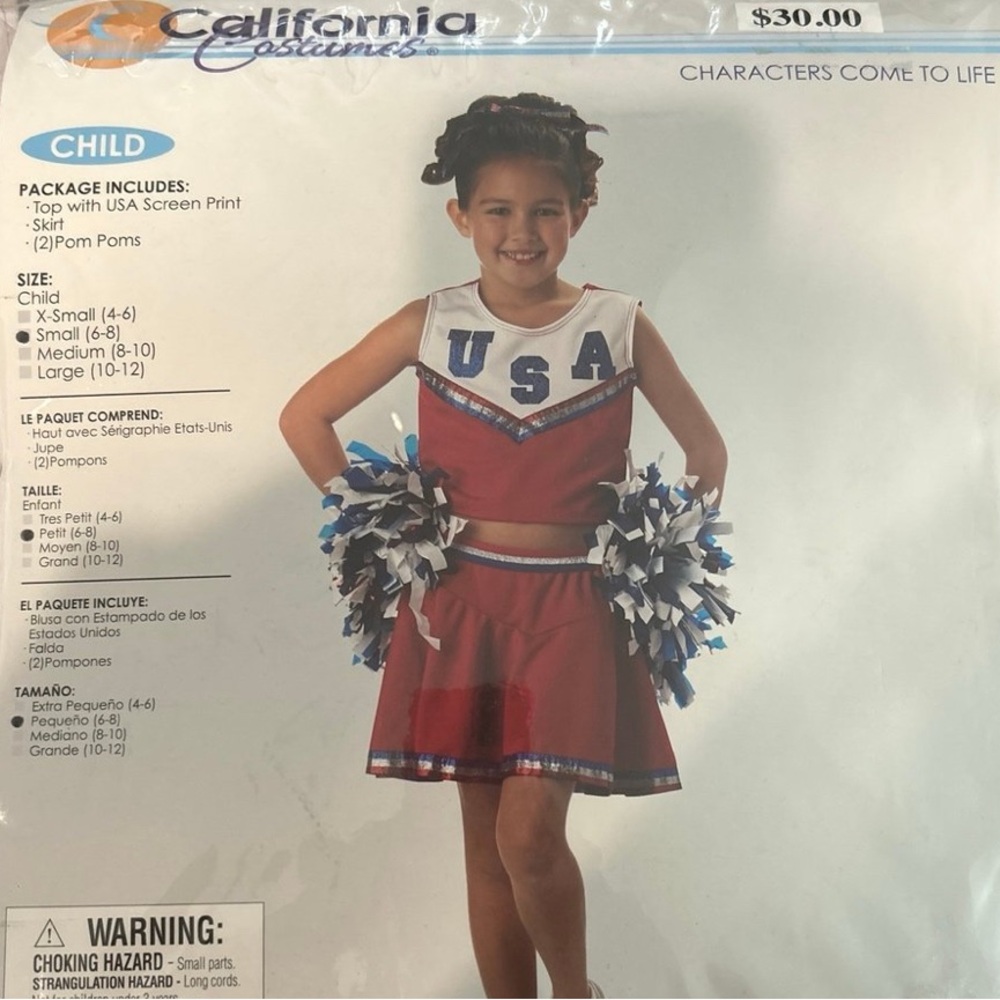 California Costumes Red and Blue Cheerleader Outfit